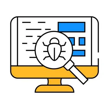 Debugging code software icon color illustration Stock Illustration