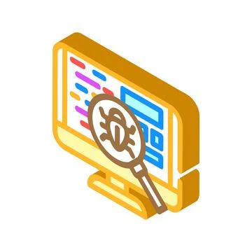 Debugging code software isometric icon vector illustration Stock Illustration