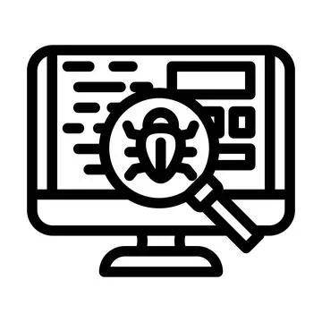Debugging code software line icon vector illustration イラスト素材