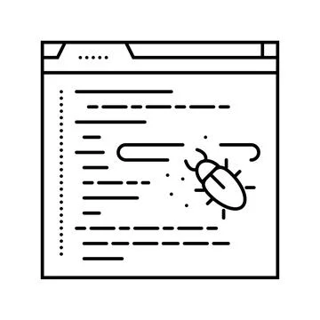 Debugging code software line icon vector illustration Stock Illustration