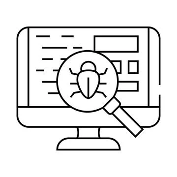 Debugging code software line icon vector illustration イラスト素材