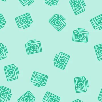 Debugging code software line vector seamless pattern 스톡 일러스트