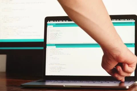 Debugging computer program Stock Photos