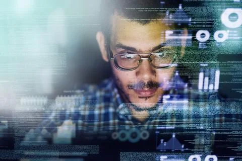 Debugging a few lines of code. Cropped shot of a young computer programmer lo Stock Photos