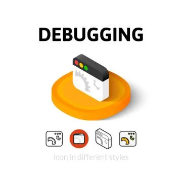 Debugging icon in different style Stock Illustration