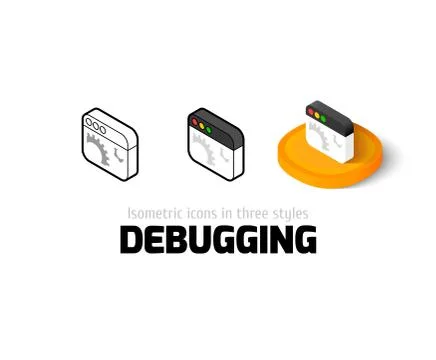 Debugging icon in different style Stock Illustration
