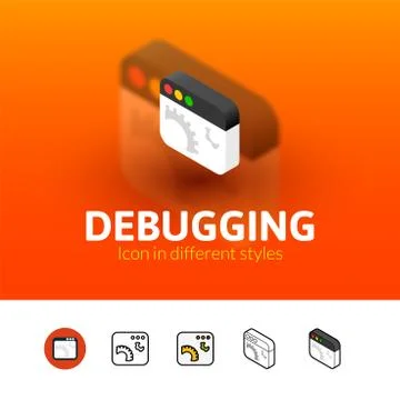 Debugging icon in different style 스톡 일러스트