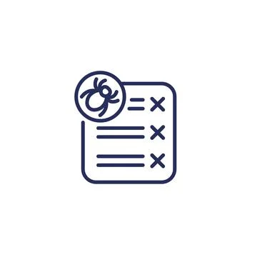Debugging line icon on white イラスト素材