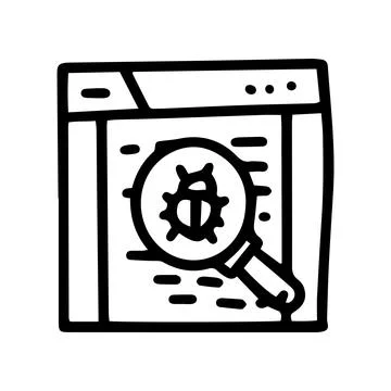 Debugging line vector doodle simple icon design Illustrazione stock