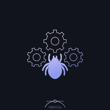Debugging or testing vector icon with a bug Stock Illustration