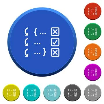 Debugging program beveled buttons Stock Illustration