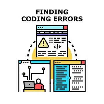 Debugging program code detecting software error problems Stock Illustration