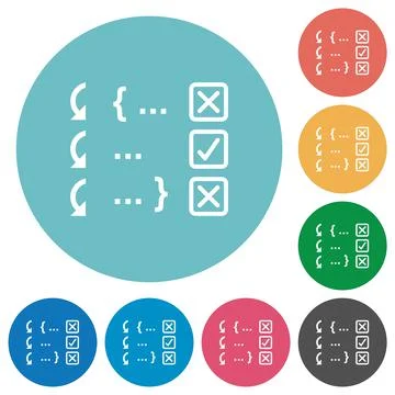 Debugging program flat round icons 스톡 일러스트