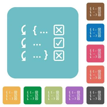 Debugging program rounded square flat icons イラスト素材