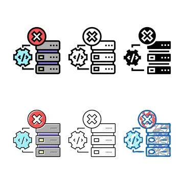 Debugging servers color icon vector variety 스톡 일러스트