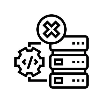Debugging servers line icon vector illustration イラスト素材