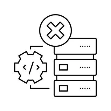 Debugging servers line icon vector illustration Stock Illustration