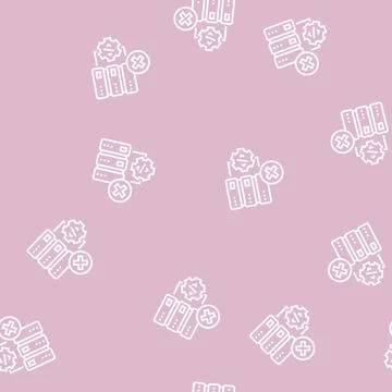 Debugging servers line seamless pattern Stock Illustration