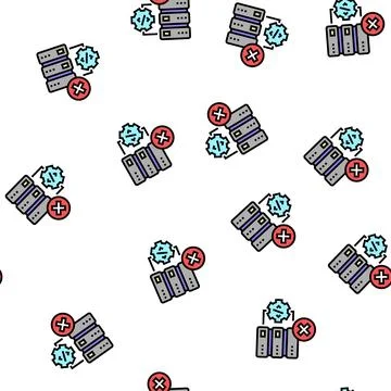 Debugging servers vector seamless pattern イラスト素材