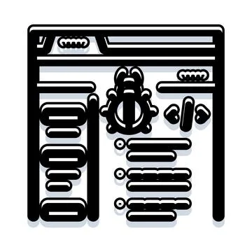 Debugging software code on a browser interface Illustrazione stock