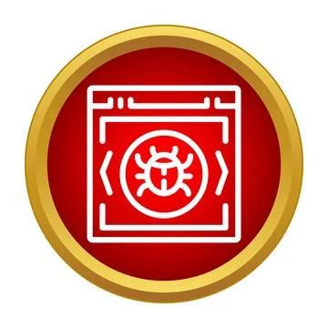 Debugging software code with computer bug icon Stockillustratie