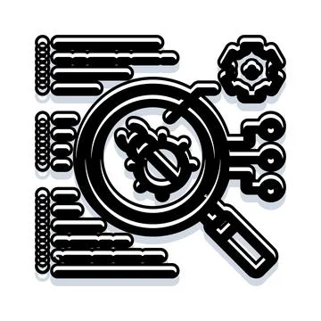 Debugging software code for error analysis and quality assurance Stock Illustration