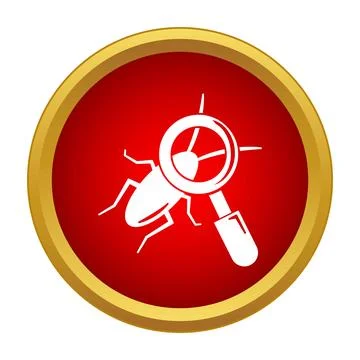 Debugging software code inspecting bug icon on red イラスト素材