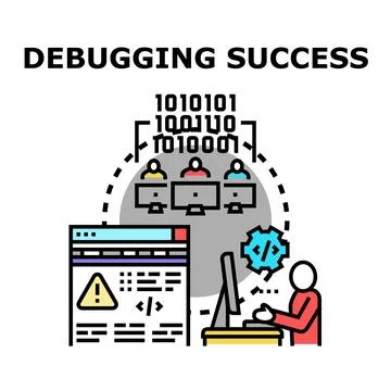 Debugging success concept for software development process イラスト素材