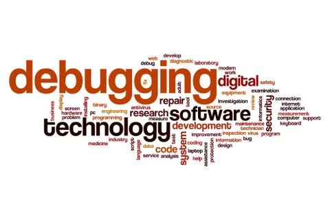 Debugging word cloud Stock Illustration