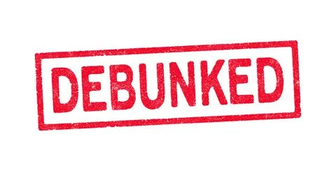 Debunked red ink stamp Stock Illustration