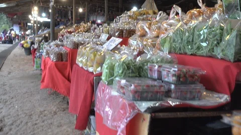 Dec 17th,2018 Mae Hong Son, Thailand: A market Stock Footage 101205605