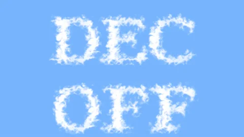 Dec Off cloud text effect sky isolated background Stock Footage 139638186