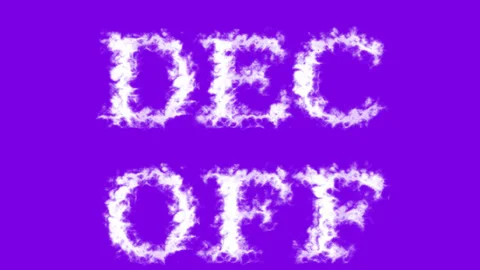 Dec Off cloud text effect violet isolated background Stock Footage 139638282