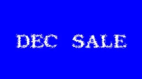 Dec Sale cloud text effect blue isolated background Stock Footage 138722194