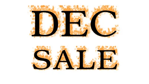 Dec Sale fire text effect white isolated background Stock Footage 137992977