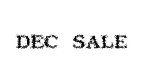 Dec Sale smoke text effect white isolated background Stock Footage 138722866