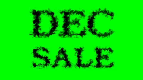 Dec Sale smoke text effect green isolated background Stock Footage 139626739