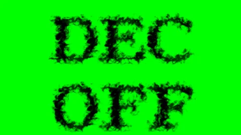 Dec Off smoke text effect green isolated background Stock Footage 139625867