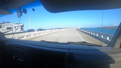 Dec,30th, 2021, Florida Keys, USA,Traffic in the Florida Keys, New Years Stock Footage 167672448