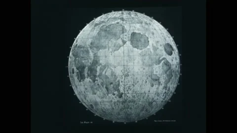 Decade: Image of moon divided into map s... | Stock Video | Pond5