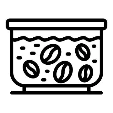 Decaf beans icon, outline style Stock Illustration