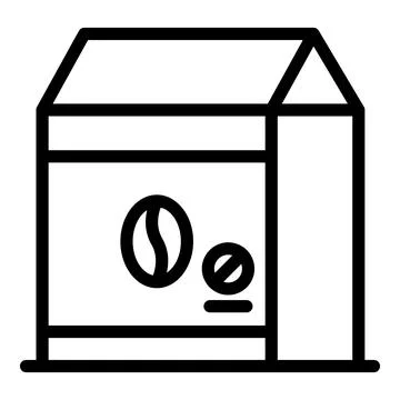 Decaf coffee pack icon, outline style Stock Illustration