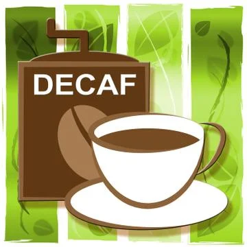 Decaf Coffee Represents Restaurant Cafeteria And Drinks Stock Illustration