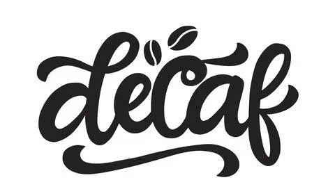 Decaf coffee vector logo badge hand lettering Stock Illustration