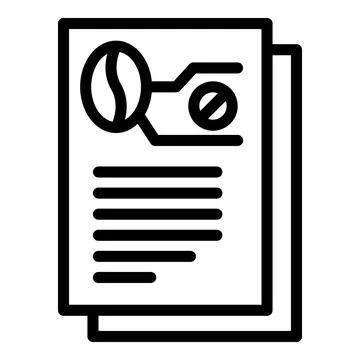 Decaf report icon, outline style Stock Illustration