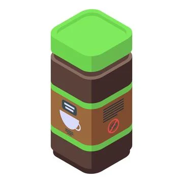 Decaffeinated coffee arabic jar icon, isometric style Illustrazione stock