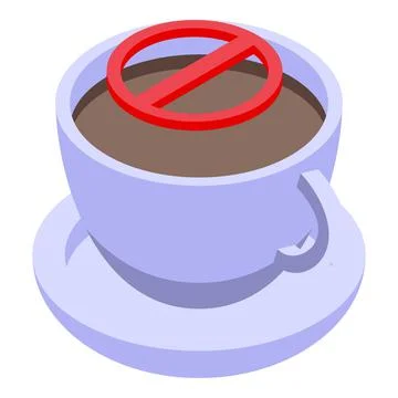 Decaffeinated coffee ceramic cup icon, isometric style Stock Illustration