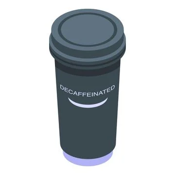 Decaffeinated coffee cup icon, isometric style Stock Illustration