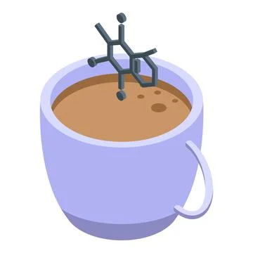 Decaffeinated coffee hot cup icon, isometric style Stock Illustration