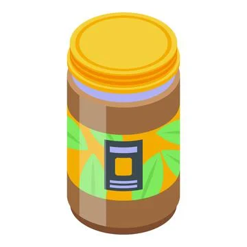 Decaffeinated coffee jar icon, isometric style Stock Illustration